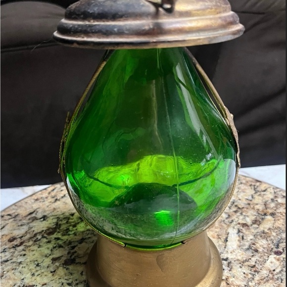 Mid-Century • Musical • Green • Glass W/ Copper Bottle - Picture 6 of 10